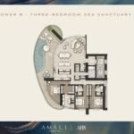Amali Residences Tower B three bedroom Sea Sanctuary floor plan