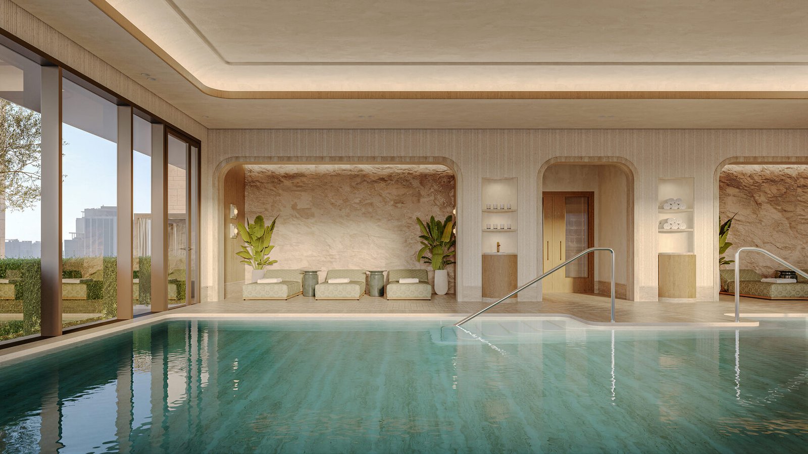 Temperature controlled indoor pool