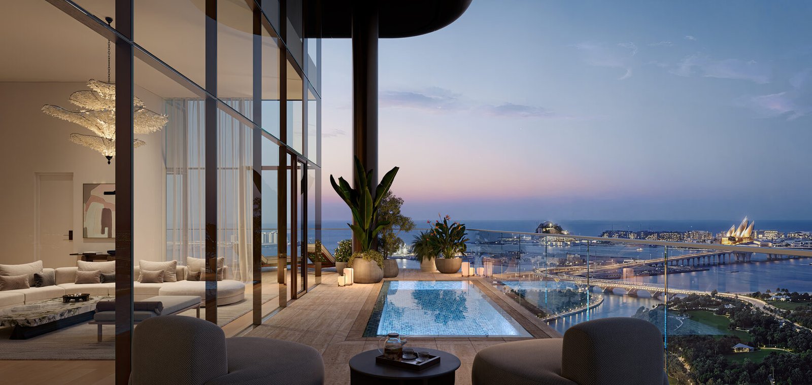Residence terrace with private pool at The Ritz-Carlton Residences Al Maryah Island