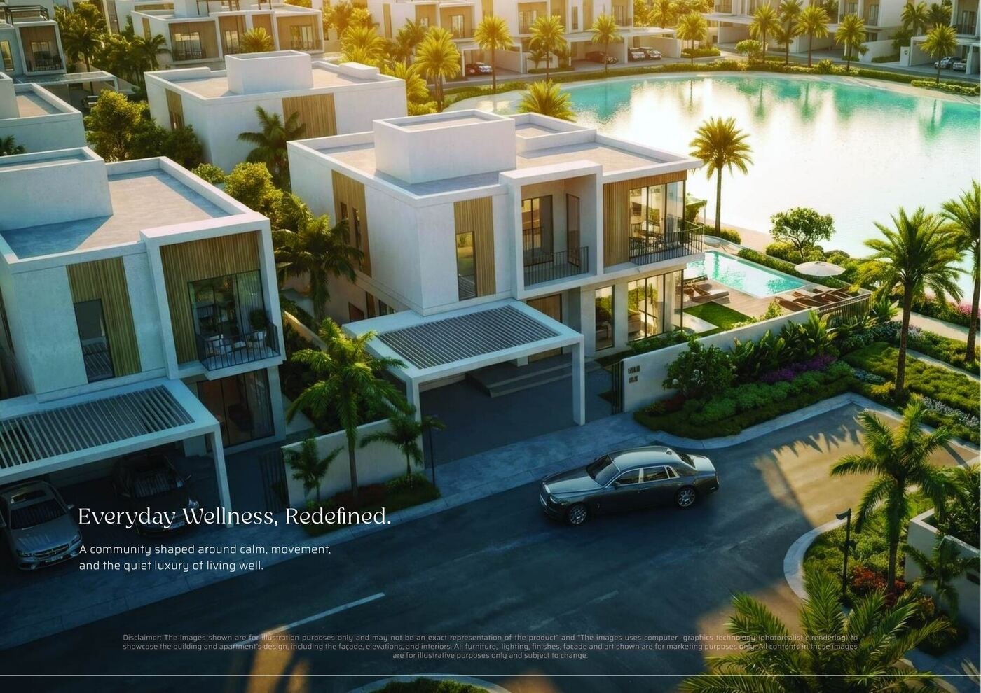 Aerial view of the Phase 4 villas at Sukoon by Sanzen Al Tay East Sharjah