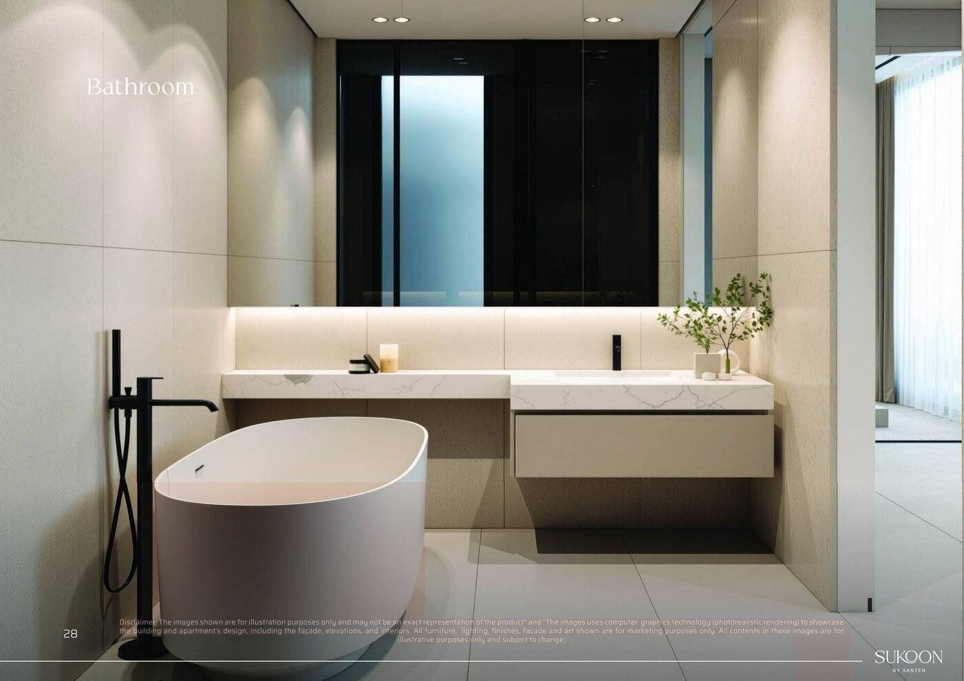 Bathroom interior design in a Sukoon by Sanzen townhouse Sharjah